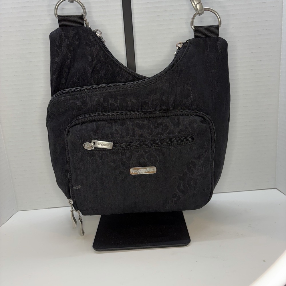 BAGGALLINI‎ Nylon Crossbody Bag Women's Black Multiple Pockets Small Classic